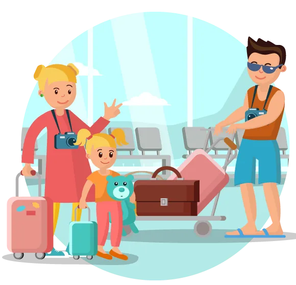 Family Vacation FAQ Illustration - Travel Support and Questions